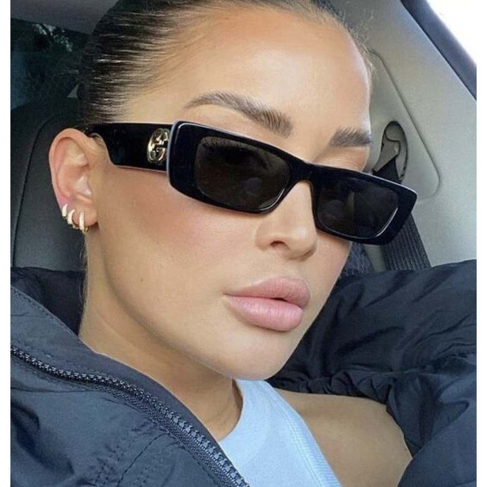 NWT Gucci GG0516S Black Rectangle 52mm Sunglasses